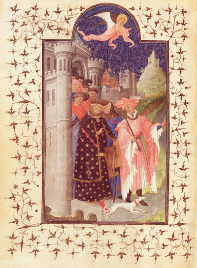 Le départ de Jean de France (1340-1416) Duc de Berry, des Petites Heures du Duc de Berry, vers 1412 - Limbourg Brothers